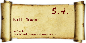 Sali Andor névjegykártya